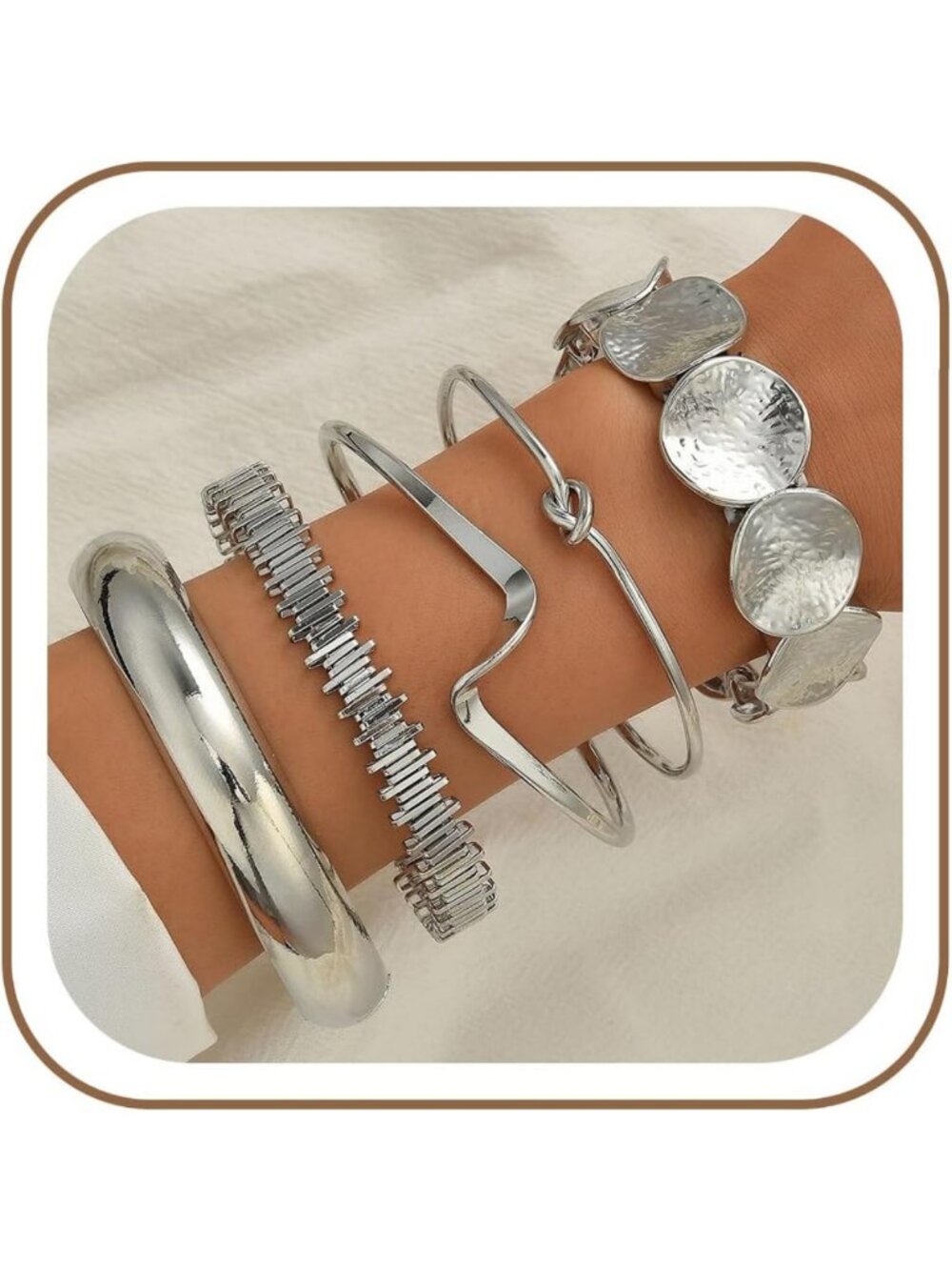 Trendy 5PCS Chunky Gold Bangle Bracelet Set - Statement Jewelry for Women